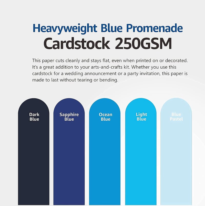 BearBoss Blue Navy Colored Cardstock Thick Paper 50 Sheets, 8.5" x 11" Heavyweight 92lb Cover Card Stock for Crafts and DIY Cards Making - Image 2
